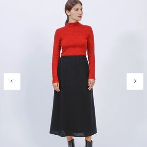 Alpha60 midi length bias-cut skirt